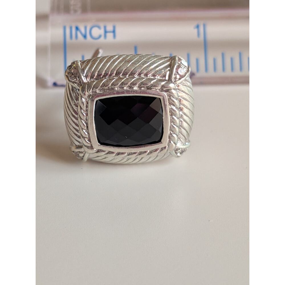 Judith Ripka Black Onyx Square Earrings in Sterling Silver 925 - Picture 7 of 8